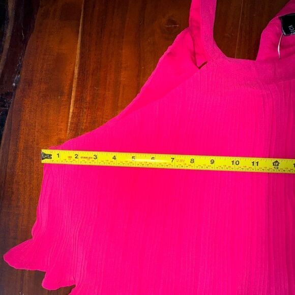 ZESICA SLEEVELESS HALTER TIE NECK RUFFLE TIERED MIDI DRESS IN PINK NWT SZ LARGE - Picture 15 of 16